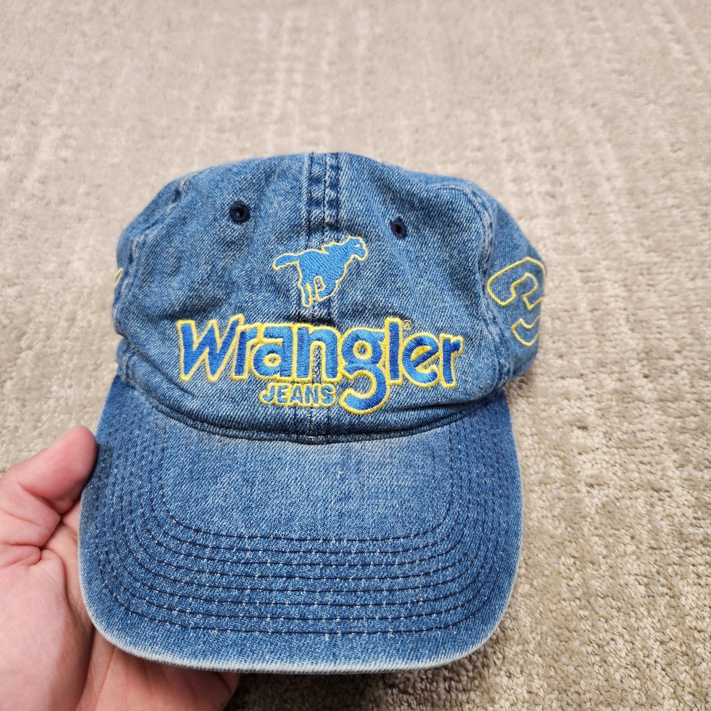 Vintage Dale Earnhardt NASCAR Wrangler Denim Hat Chase Authentics Blue Cap #3